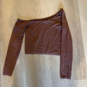 ALO Yoga Chestnut Off the Shoulder Top